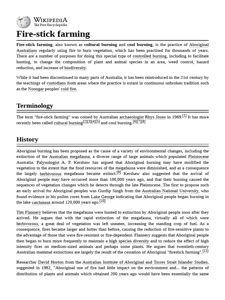 Aboriginal Fire-Stick Farming Explained | PDF | Natural Environment ...