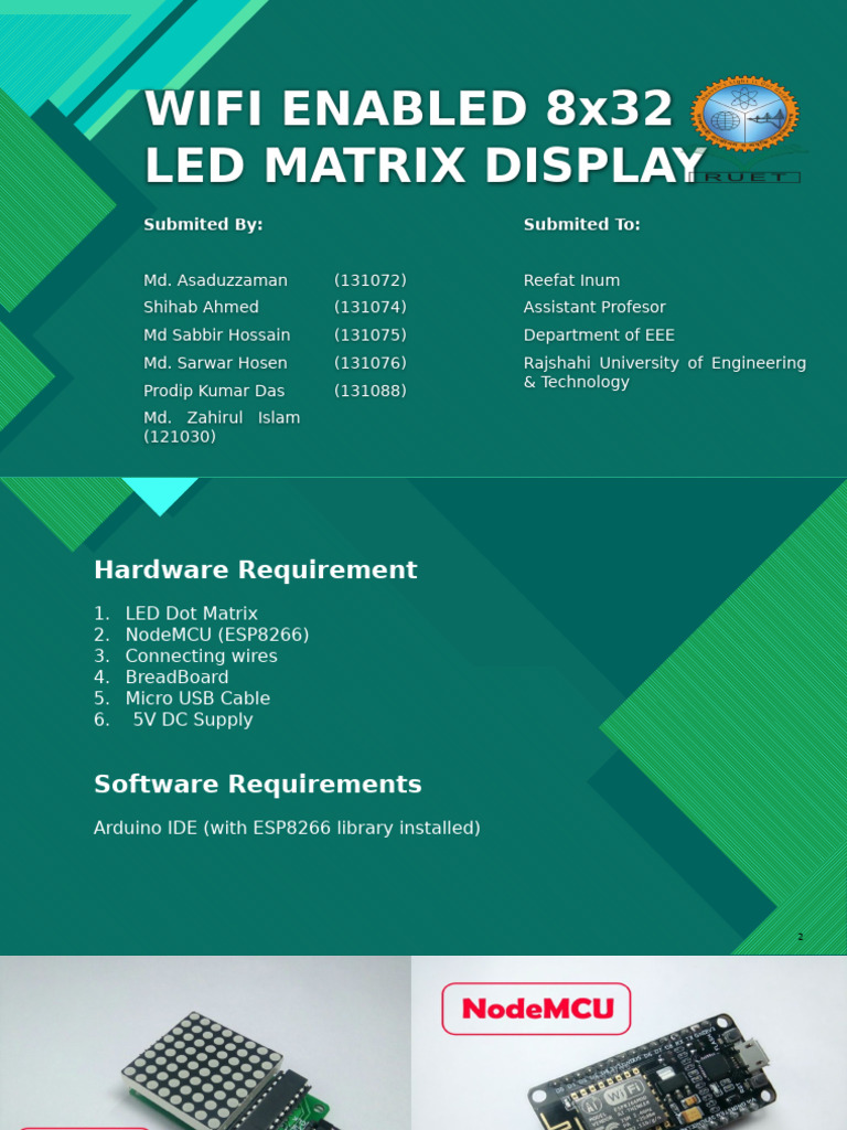 Wi-Fi Controlled LED Matrix Display | PDF | Wi Fi | Arduino