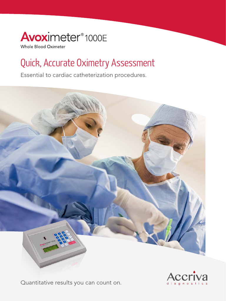 Avoximeter 1000E: Oximetry for Cardiology | PDF | Medical Specialties ...
