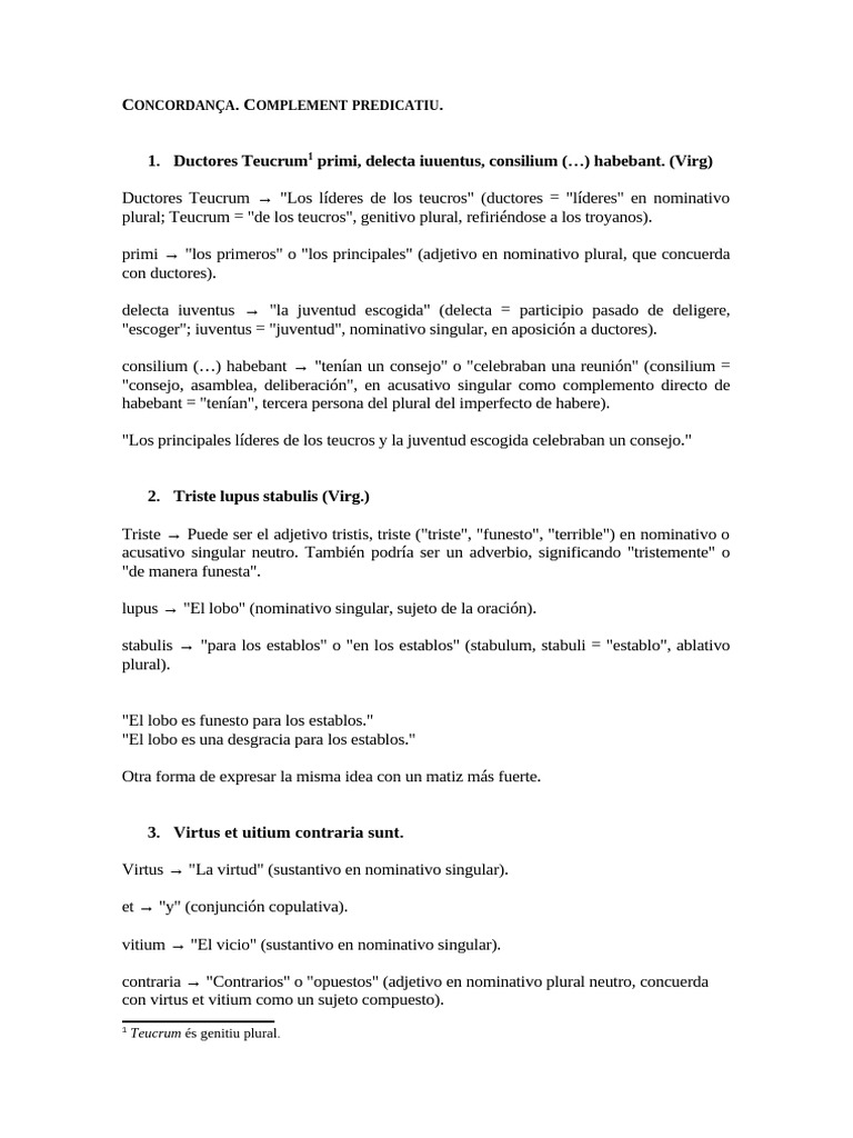 Concordancia y Complemento Predicativo | PDF | Verbo | Plural