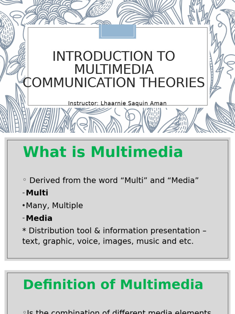 Multimedia Communication Theories Overview | PDF | Multimedia ...