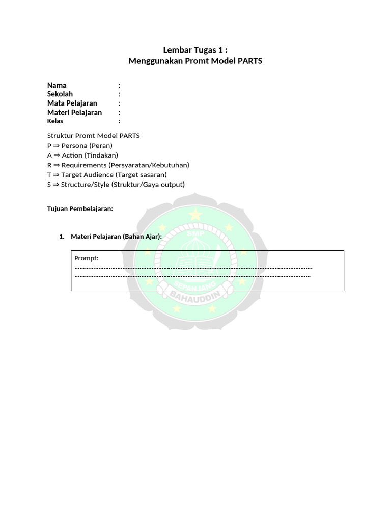 Panduan Penggunaan Model PARTS | PDF