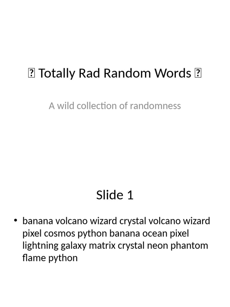 Random Word Collection for Creativity | PDF