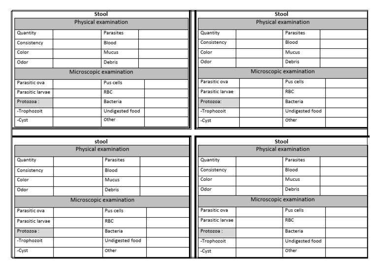 Stool Examination and Analysis Guide | PDF