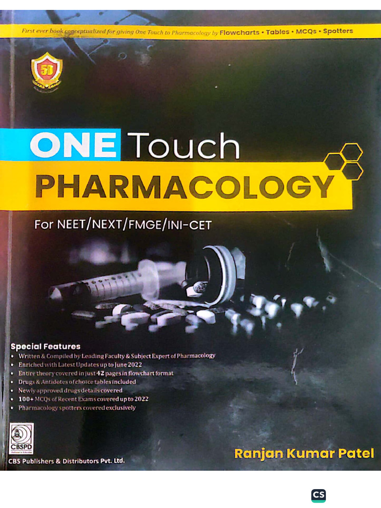 One Touch Pharmacology For Neet Next Fmge Ini Cet 1nbsped 9390619696 ...