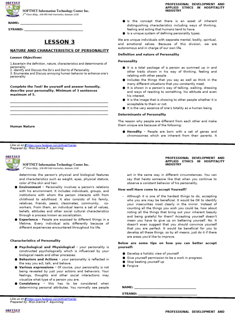 Ethics For Lesson 3 | PDF | Feeling | Thought