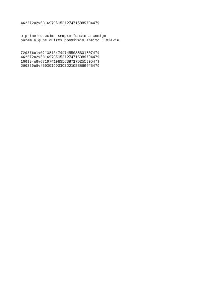 Unique Code List for Reference | PDF
