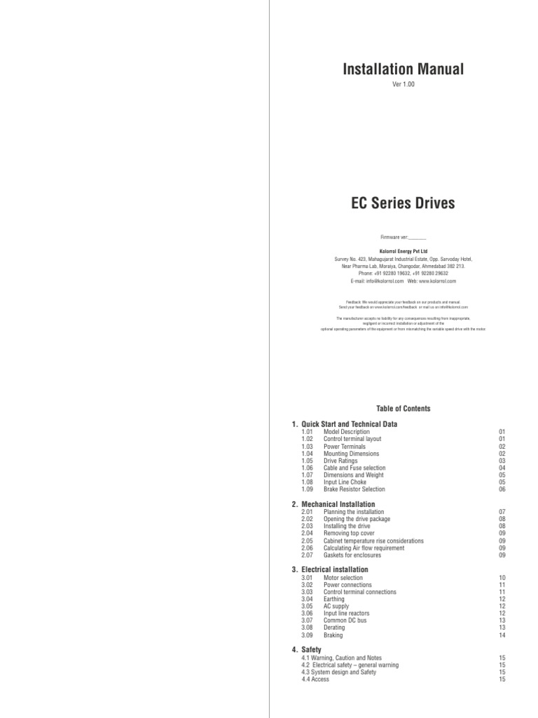 EC Series Drives Installation Guide | PDF | Resistor | Rectifier