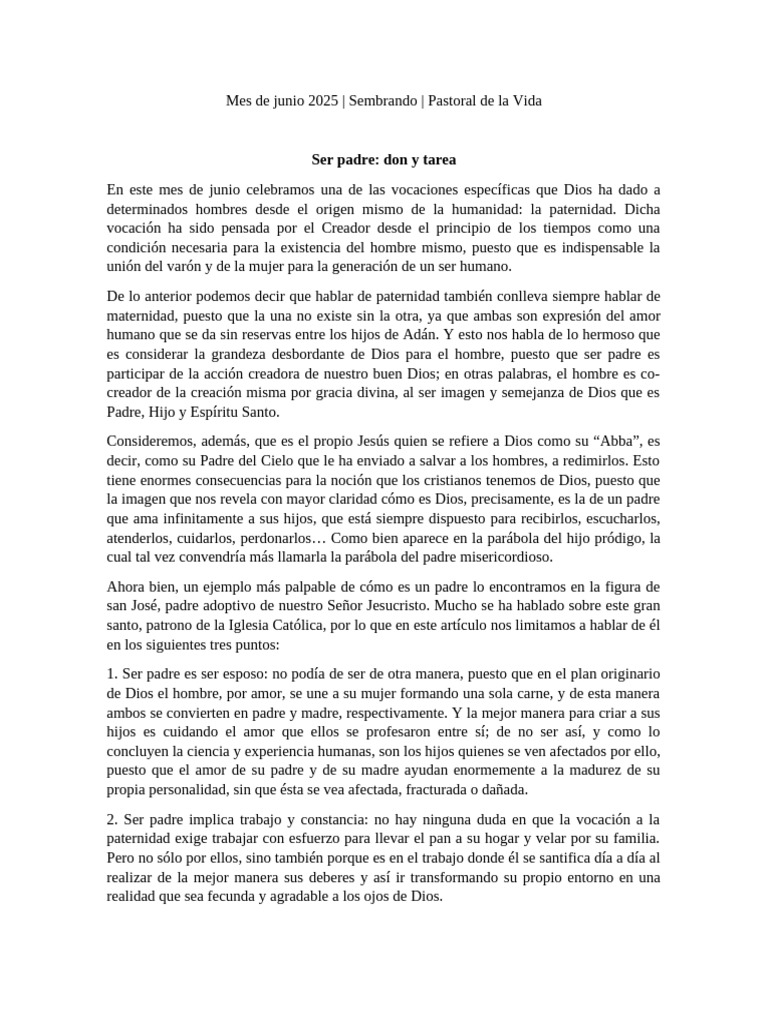 Mes de Junio 2025 | PDF | Dios | Amor