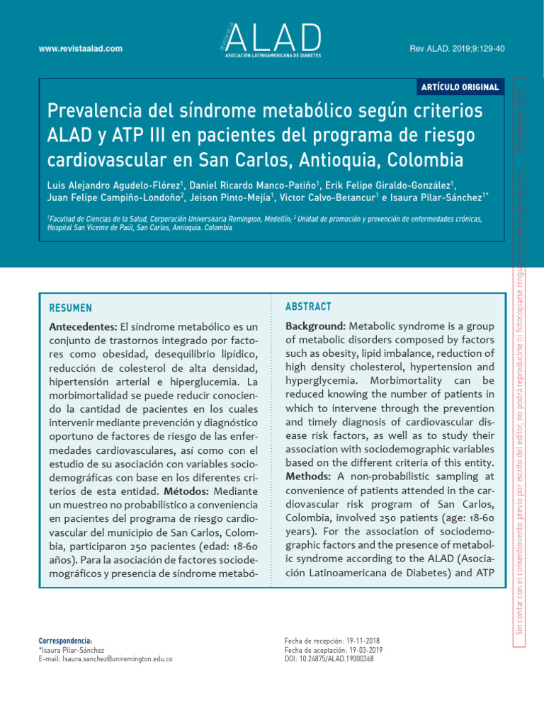Articulo de ALAD | PDF | Forma del cuerpo | Enfermedades y trastornos ...