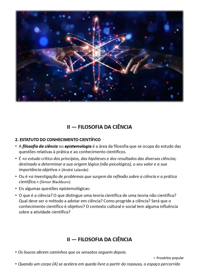 Filosofia da Ciência e Conhecimento Científico | PDF ...