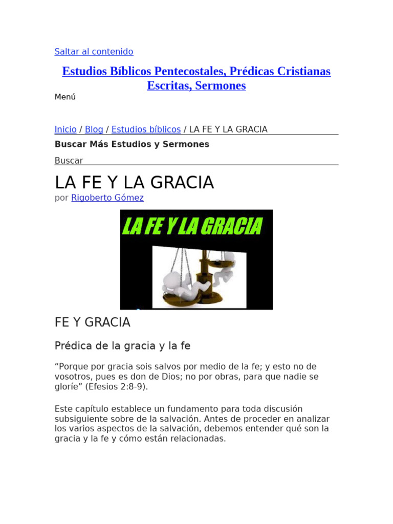 Fe y Gracia en la Salvación | PDF | Fe | Sola Fide