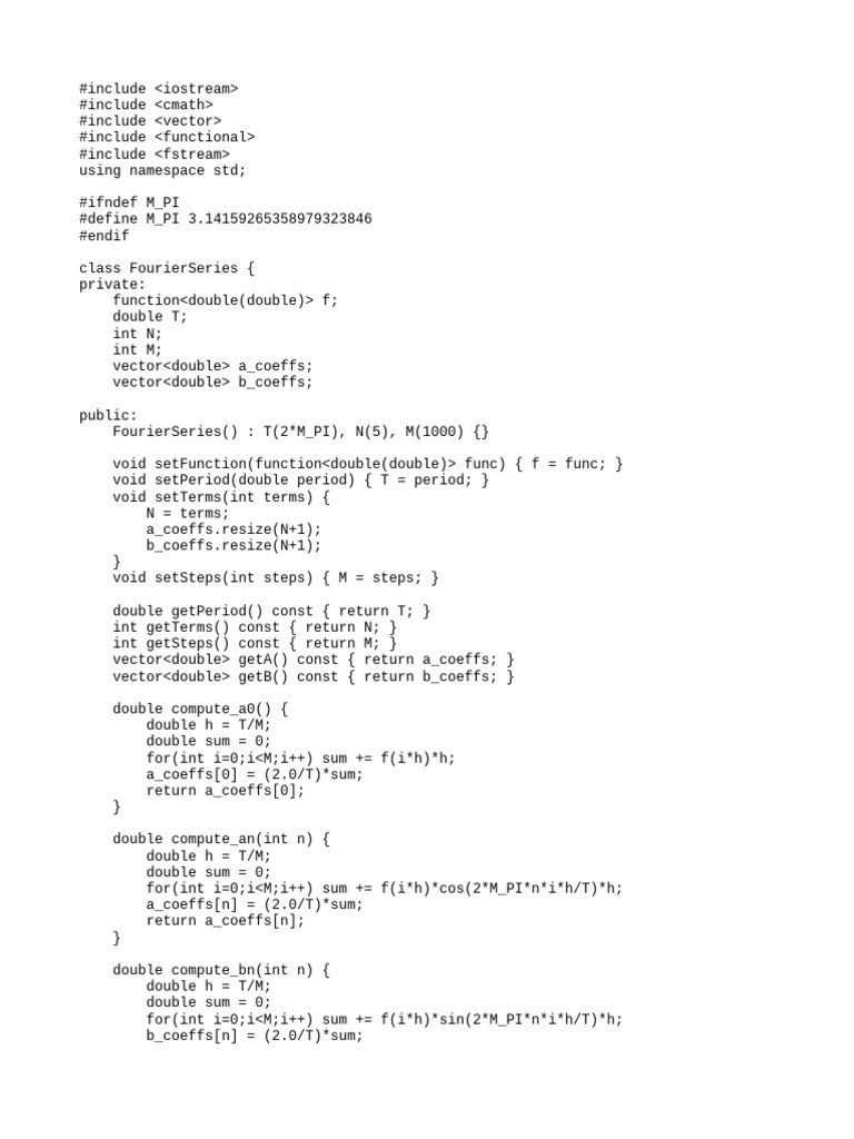 Interactive Fourier Series Calculator | PDF | Computer Programming | C++