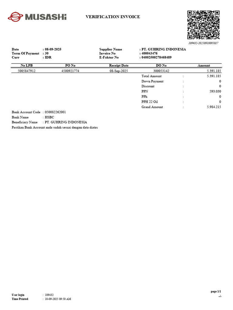 Verification Invoice | PDF
