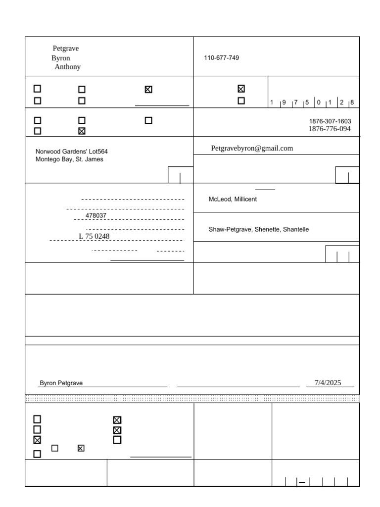 TRN Supplemental Information (Individuals) : Petgrave Byron Anthony ...