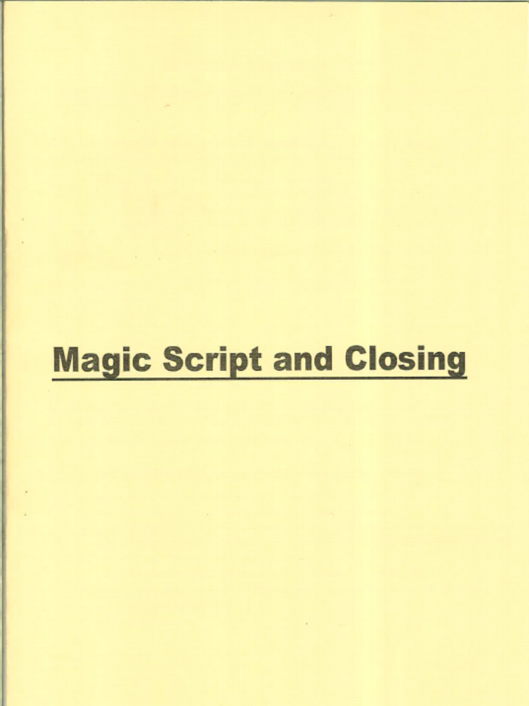 Magic Script N Closing | PDF