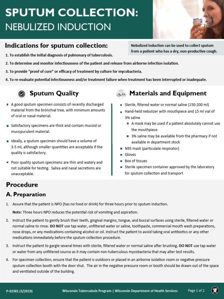 Nebulized Induction: Indications For Sputum Collection | PDF ...