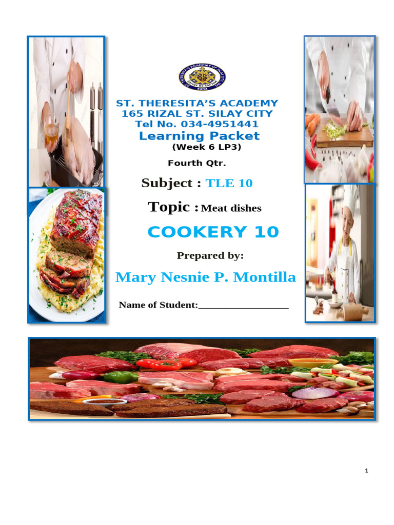 Meat Dish Preparation Guide for TLE 10 | PDF | Grilling | Entrée