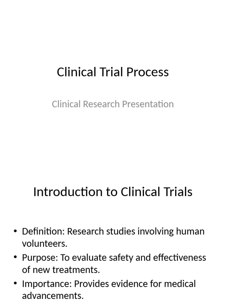 Overview of the Clinical Trial Process | PDF