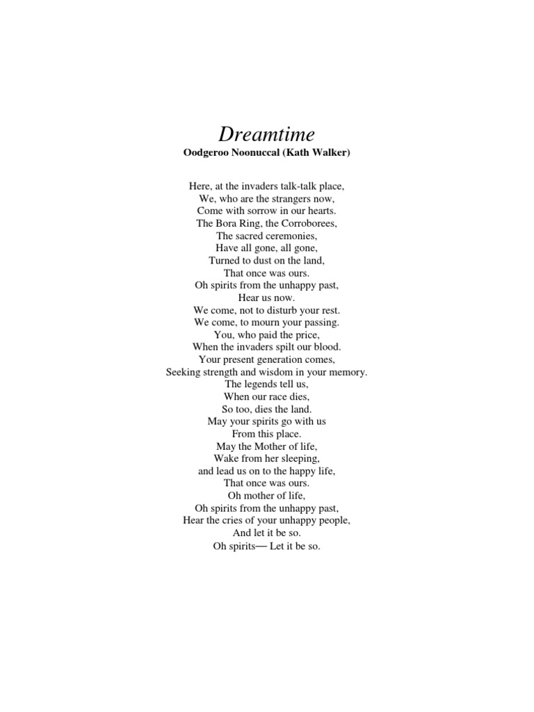 Dreamtime By Oodgeroo Analysis Indigenous Australians Indigenous Peoples