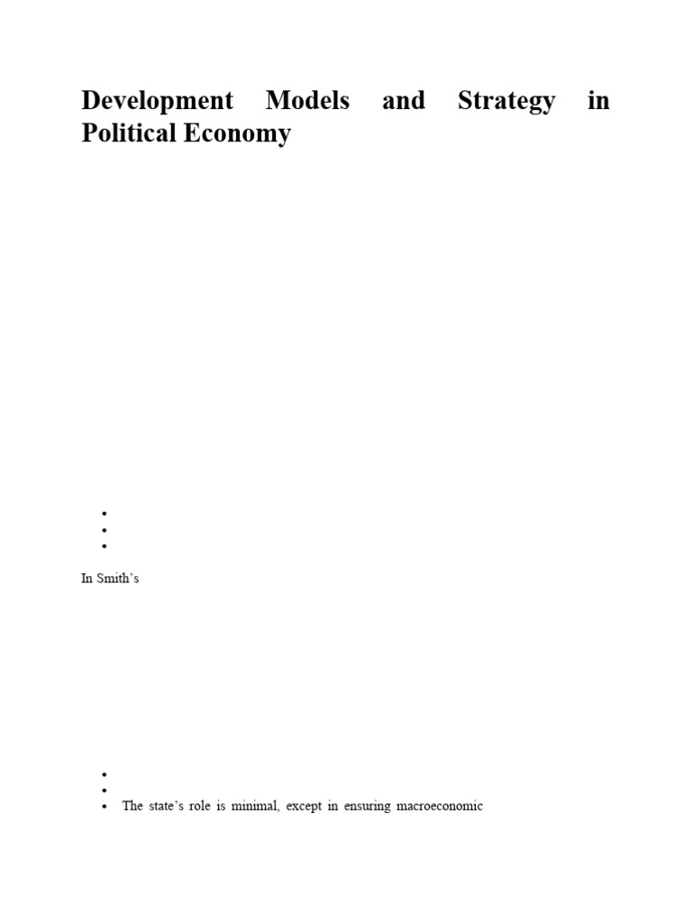 Development Models in Political Economy | PDF | Economic Growth ...