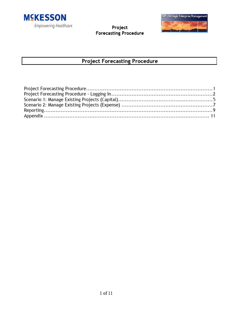 Project Forecasting Procedure Guide | PDF | Button (Computing) | System ...