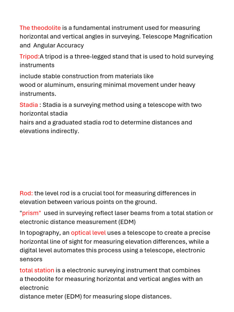 Topography Instruments Overview | PDF