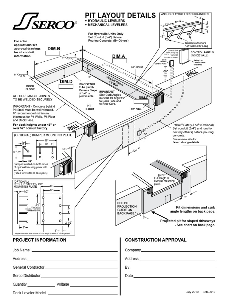 Pit Layout and Dock Leveler Details | PDF | Pipe (Fluid Conveyance ...
