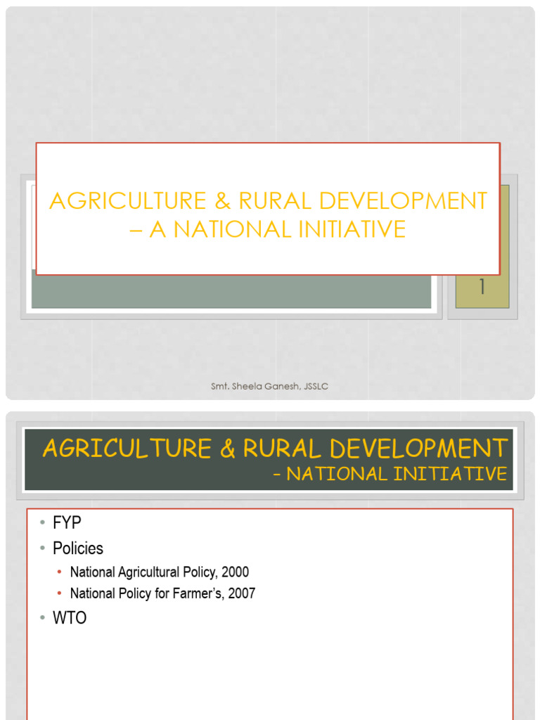 Agri Rural Dev | PDF | Agriculture | Economies