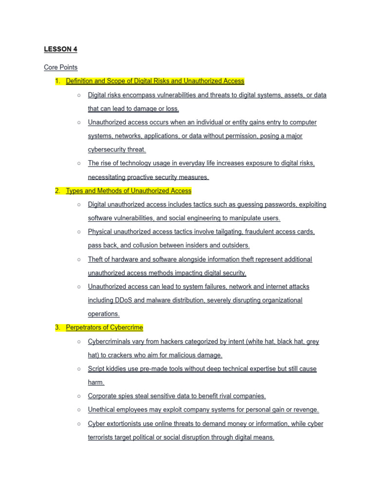 Understanding Digital Risks and Access Security | PDF | Security ...