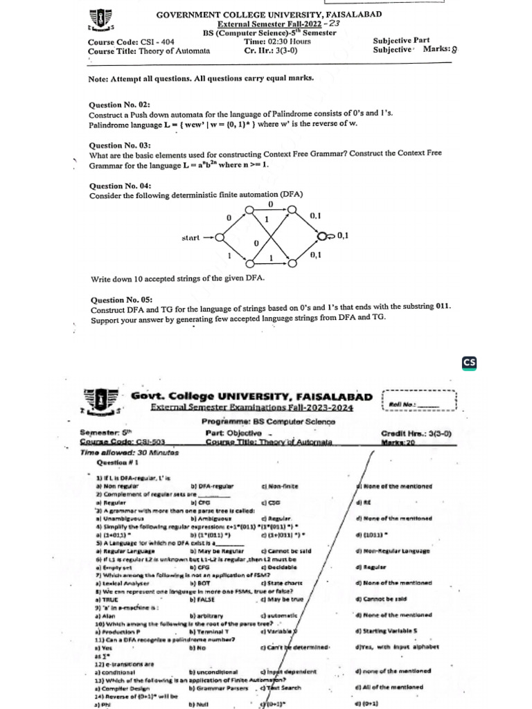 TOC 4th-Semester | PDF