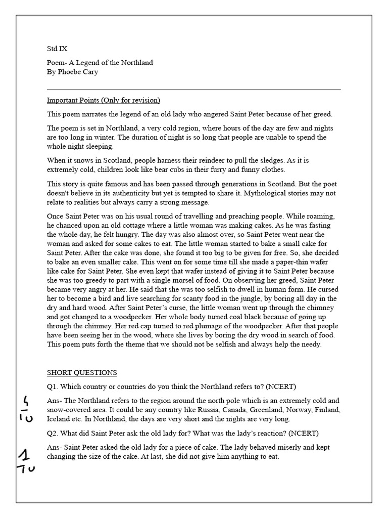 Greed and Consequences in Northland Poem | PDF