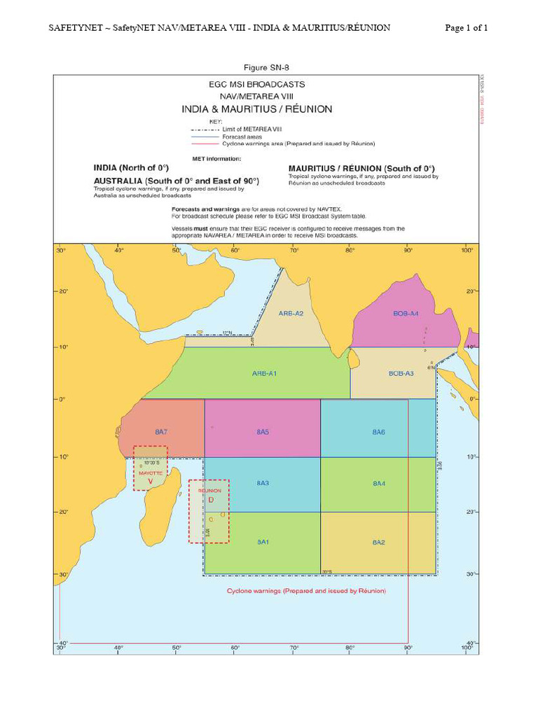 Safetynet Safetynet Nav-Metarea Viii - India & Mauritius-Réun | PDF