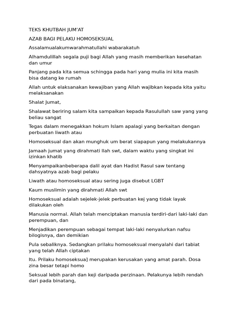 Azab Homoseksual Menurut Islam | PDF