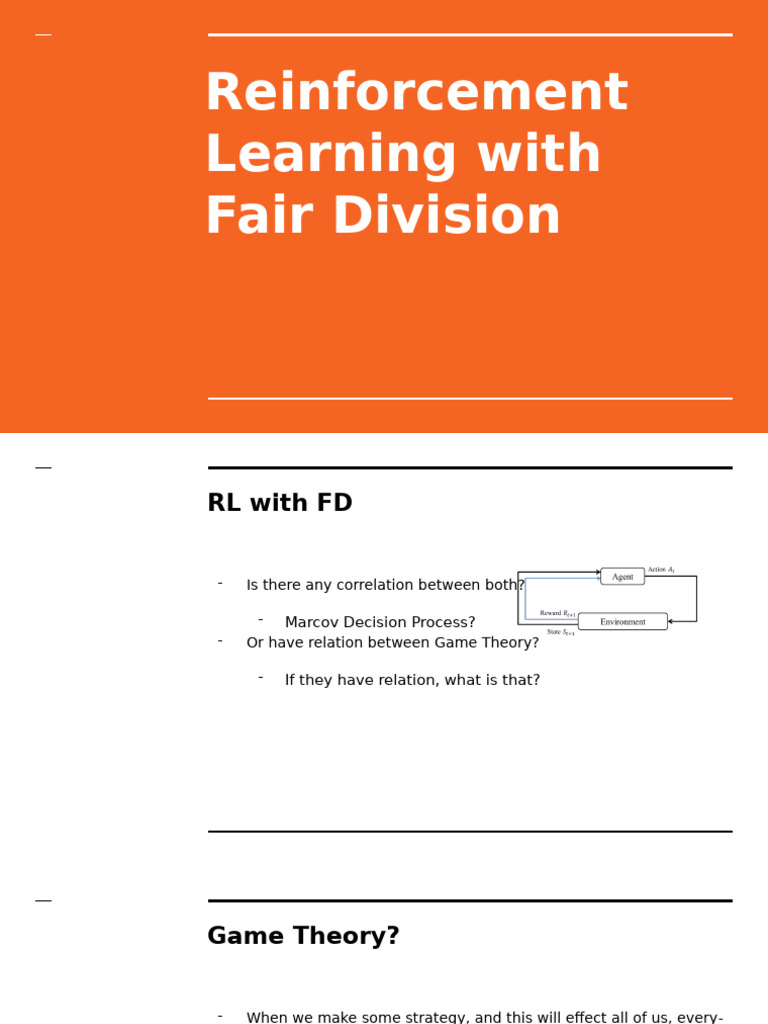Reinforcement Learning With Fair Division | PDF