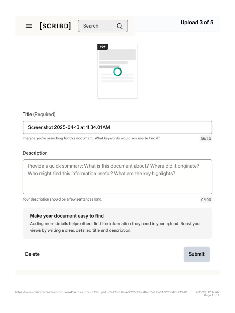 Document Upload Instructions Guide | PDF | Scribd | Websites