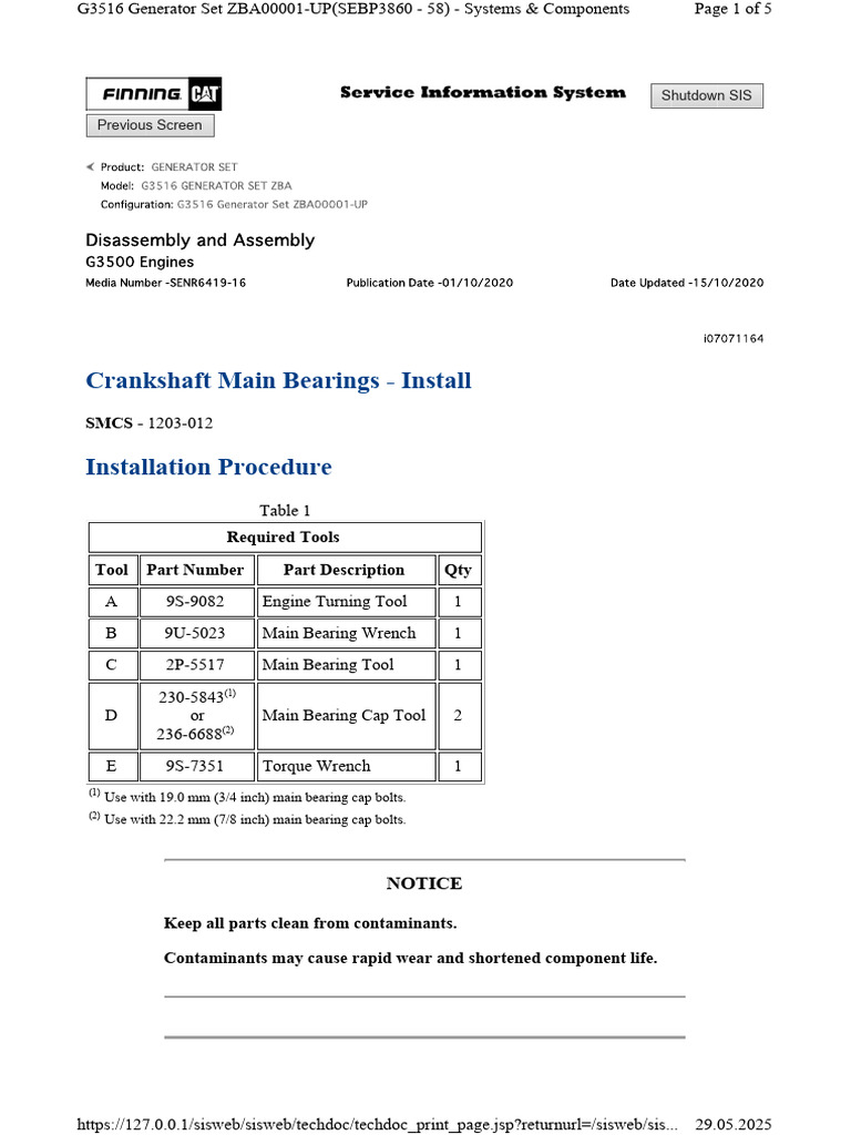 Crankshaft Main Bearings Installation Guide | PDF | Bearing (Mechanical ...