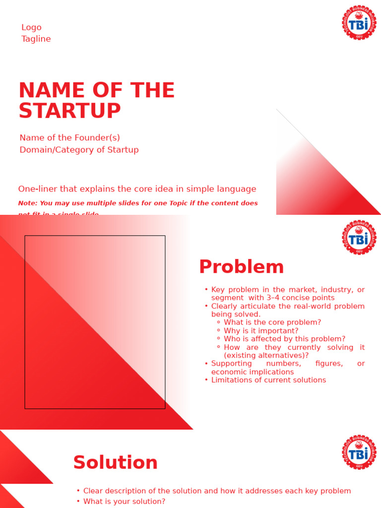 Pitch Deck Template For Startups | PDF | Intellectual Property | Marketing