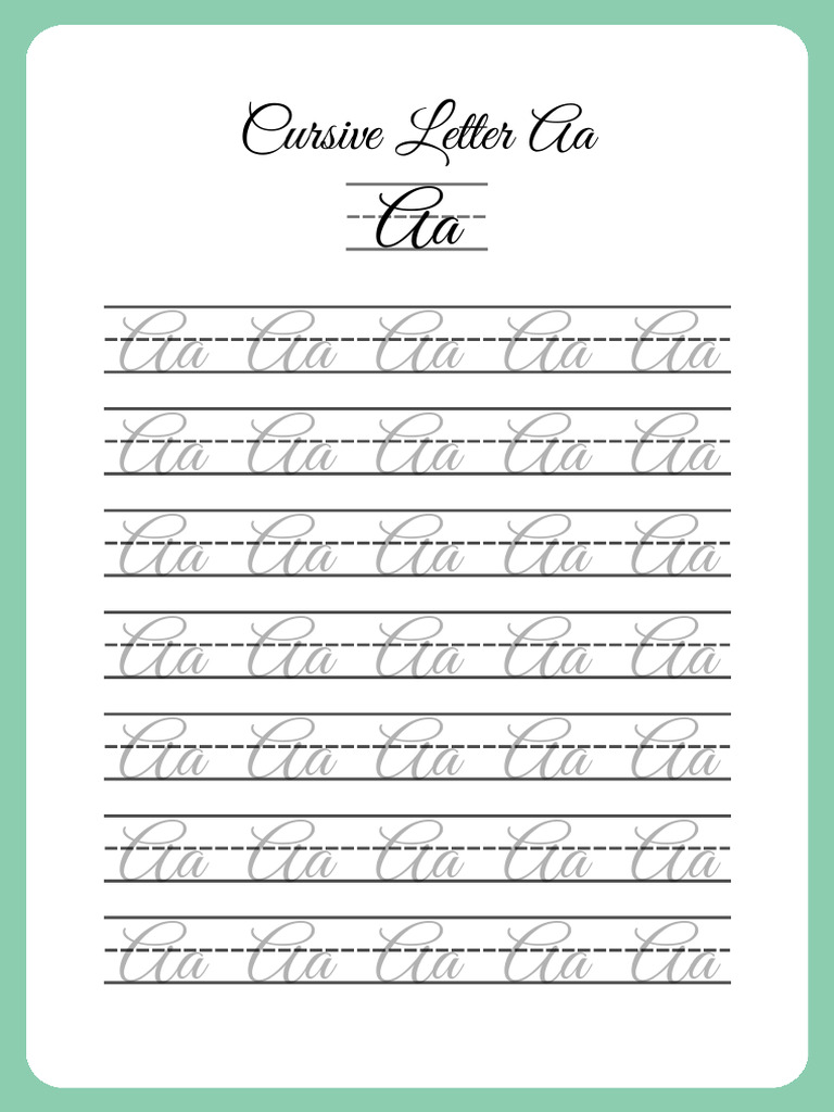 Cursive Alphabet Practice Sheets | PDF | Western Calligraphy ...
