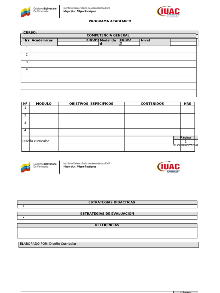 Programa Academico. Cursos | PDF
