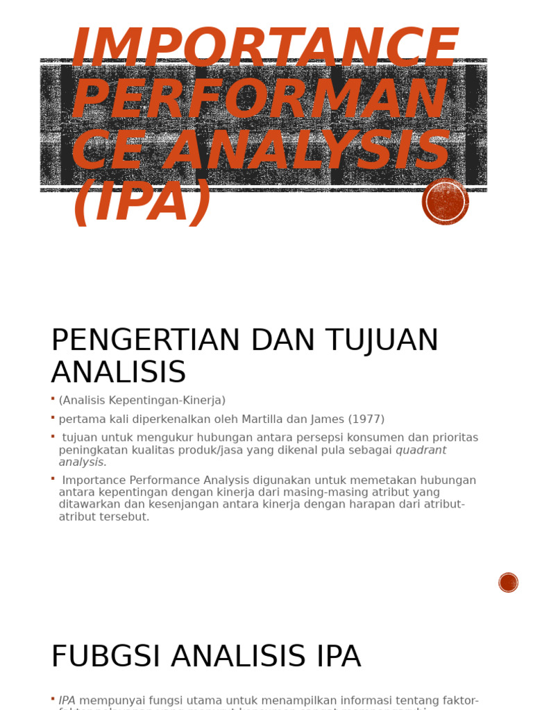 Importance Performance Analysis (IPA) | PDF