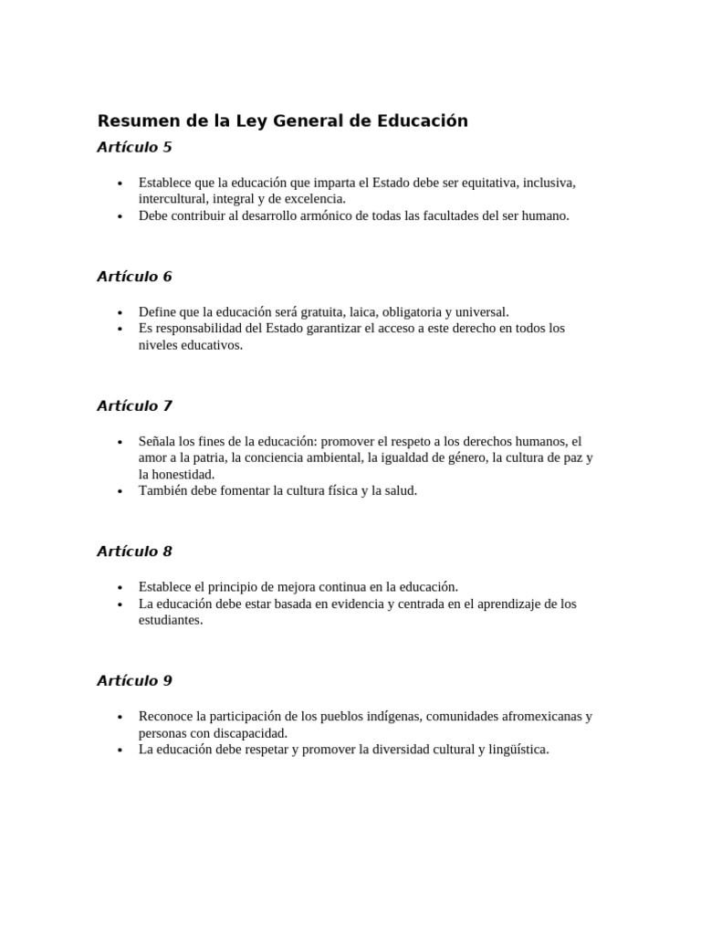 Ley General de Educación en México | PDF | Ciencias del comportamiento ...