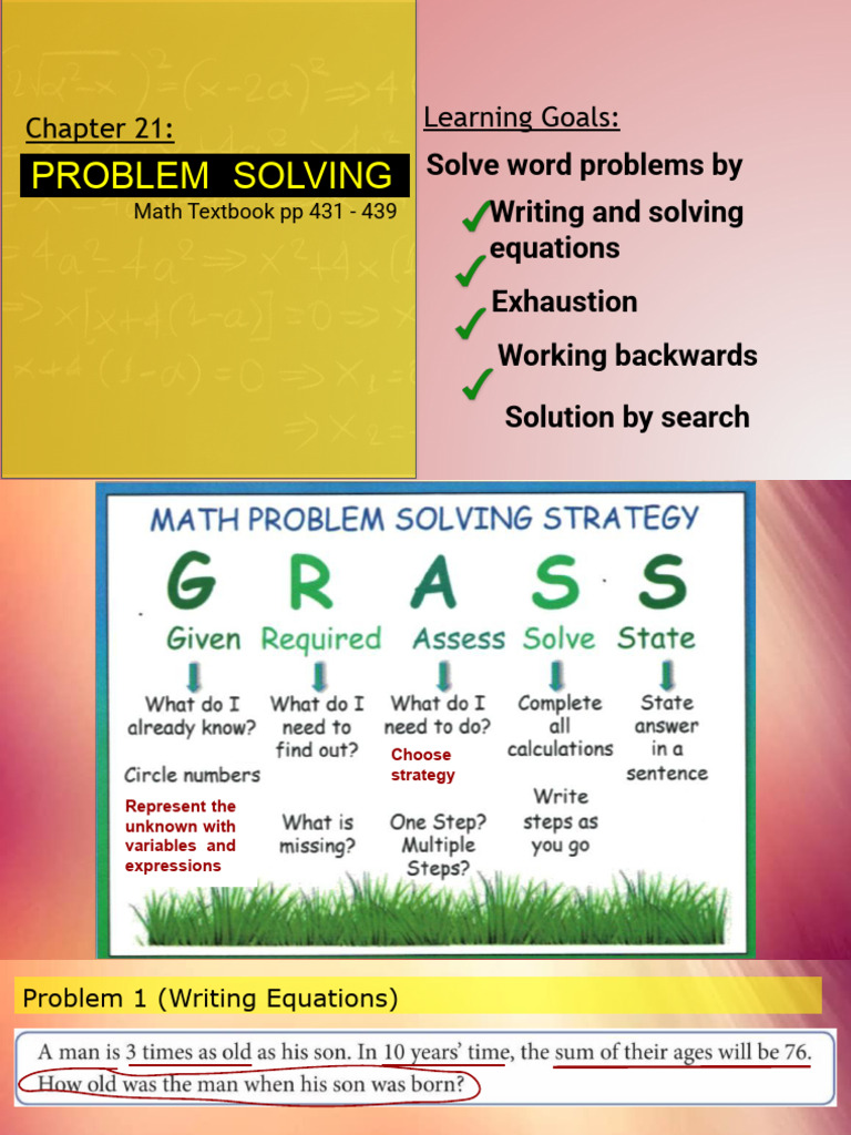 Chapter 21 Problem Solving | PDF | Equations | Mathematics