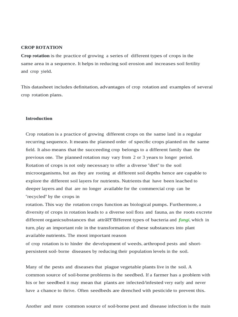 Benefits and Practices of Crop Rotation | PDF | Crop Rotation | Soil