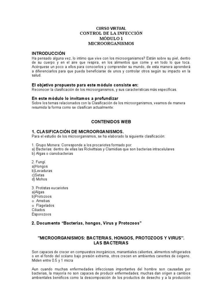 Clasificación de Microorganismos | PDF | Virus | Las bacterias