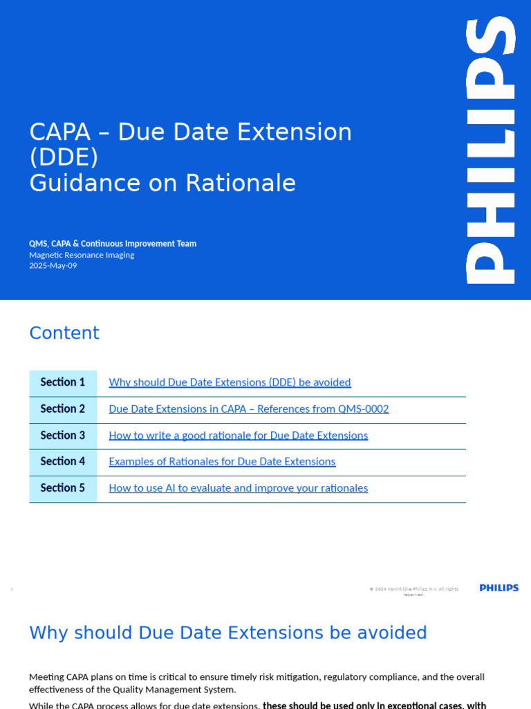 CAPA Due Date Extension Guidance | PDF | Regulatory Compliance | Risk