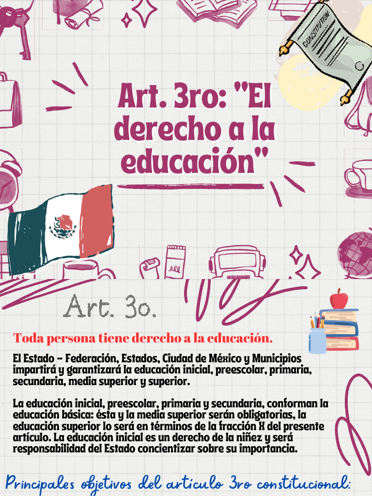 Derecho a la Educación en el Art. 3° | PDF | Educación de la primera ...