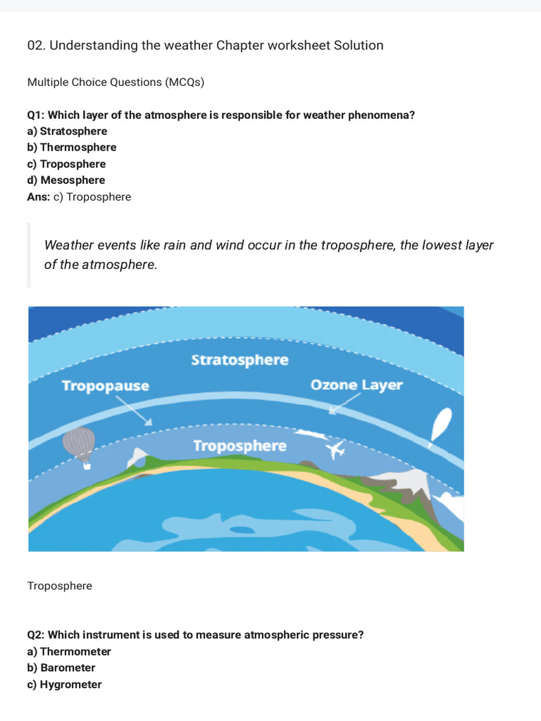 Weather Instruments and Measurements MCQs | PDF | Weather | Humidity