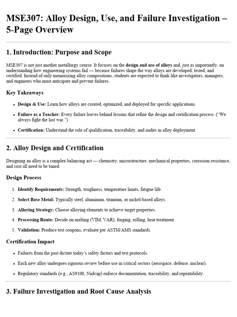 Alloy Design, Use, and Failure Investigation | PDF | Alloy | Heat Treating