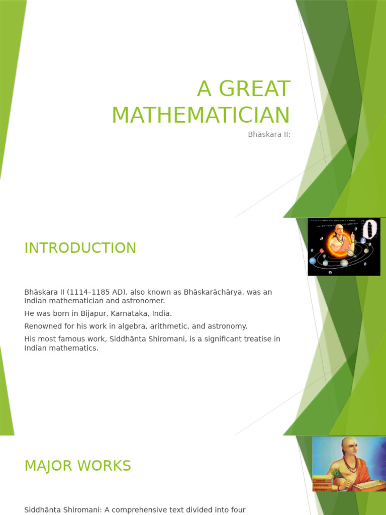 Bhāskara II: Pioneer of Indian Mathematics | PDF